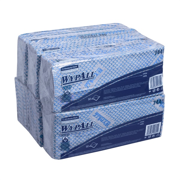 Click for a bigger picture.Wypall X50 Blue Cleaning Cloths 6 x50wipes