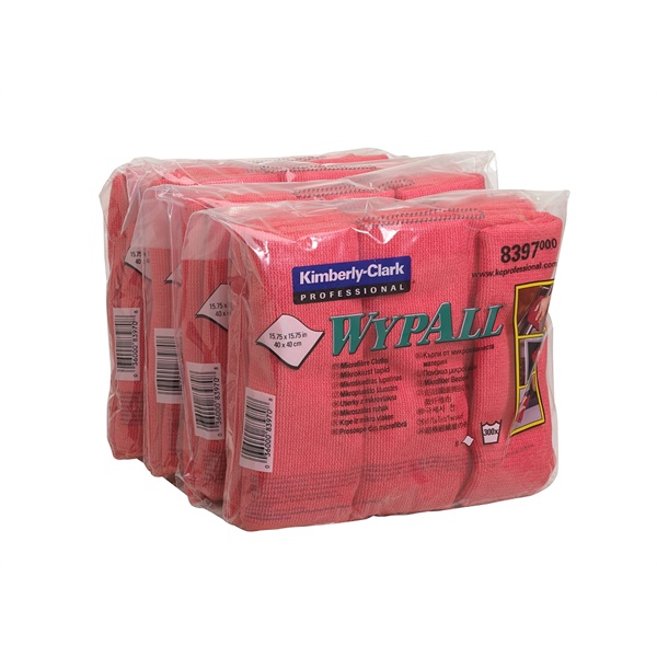 Click for a bigger picture.Wypall Microfibre Cloths 6 red