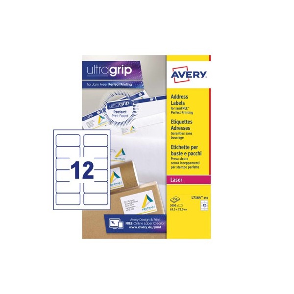 Click for a bigger picture.Avery Laser Address Label 63.5x72mm 12 Per