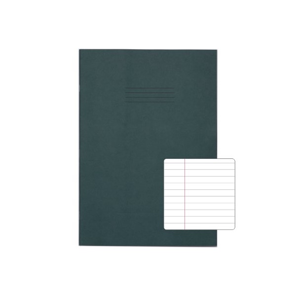 Click for a bigger picture.Rhino A4 Plus Exercise Book Dark Green Rul